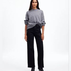 Madewell The Perfect Vintage Wide-Leg Jean In Black Rinse Wash